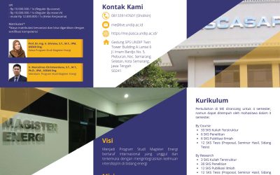 Magister Energi Sekolah Pascasarjana Universitas Diponegoro Membuka Pendaftaran Mahasiswa Baru 2026